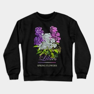 Vintage Lilac-Spring Flowers Lilacs-Gifts with printed flowers-Spring flower t-shirt-Floral shirt Crewneck Sweatshirt